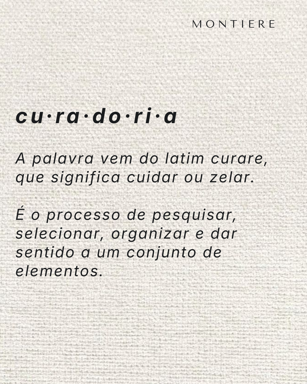 Post 4 do lançamento da Montiere no Instagram